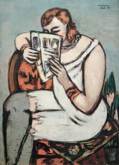 白いシャツの女性（読書 作： Max Beckmann