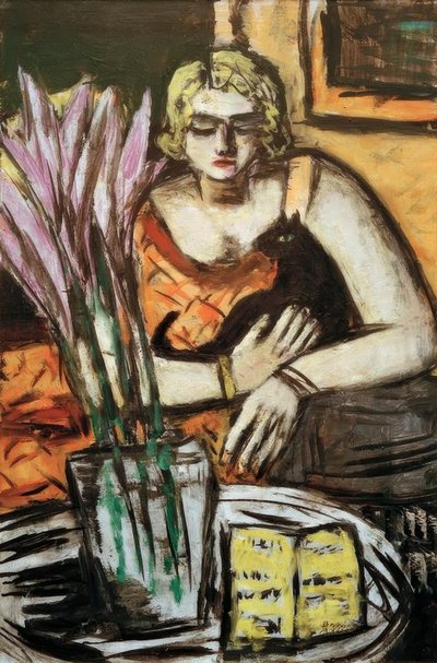 女性と猫 作： Max Beckmann