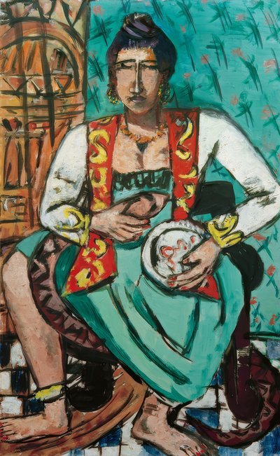 蛇を持つ女性（スネークチャーマー 作： Max Beckmann