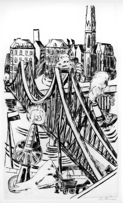フランクフルト・アム・マインの鉄橋（Große Brücke 作： Max Beckmann