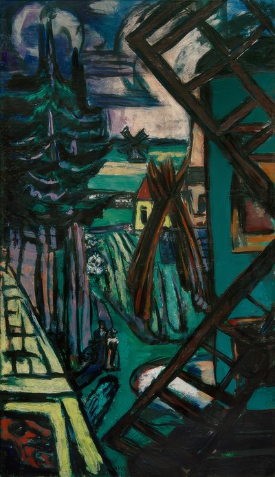 風車のあるLarenの大きな風景 作： Max Beckmann