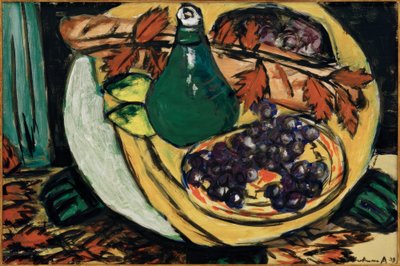 葡萄のある秋の静物画 作： Max Beckmann