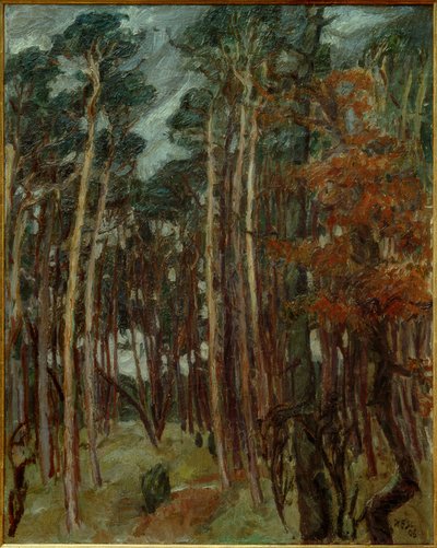灰色の日のハームスドルフの森 作： Max Beckmann