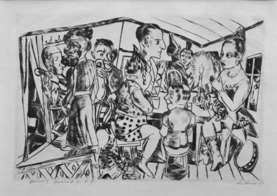 舞台裏 作： Max Beckmann