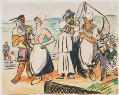 浜辺のオランダ人漁師たち 作： Max Beckmann