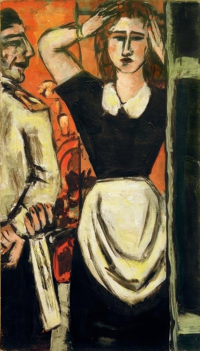 ウェイター、クロークアテンダント 作： Max Beckmann