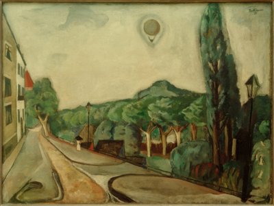 気球のある風景 作： Max Beckmann