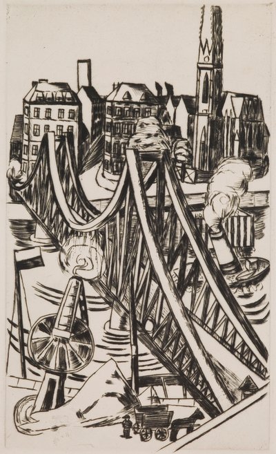 大きな橋 (フランクフルト・アム・マインの「Eiserner Steg」) 作： Max Beckmann