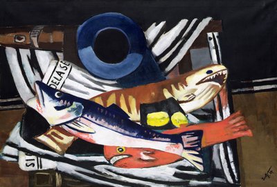 大きな魚の静物 作： Max Beckmann