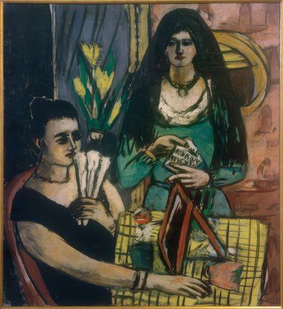 緑に黒の少女 作： Max Beckmann