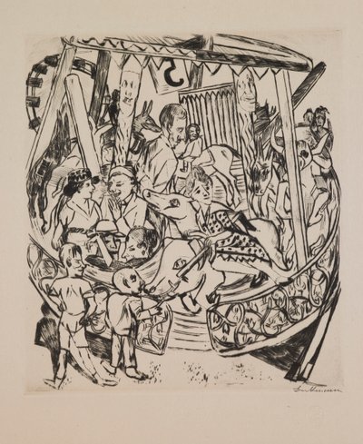 メリーゴーランド、ポートフォリオ「Annual Fair」のプレート 7 作： Max Beckmann