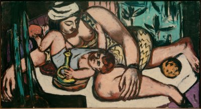 子供を遊ばせる母親 作： Max Beckmann