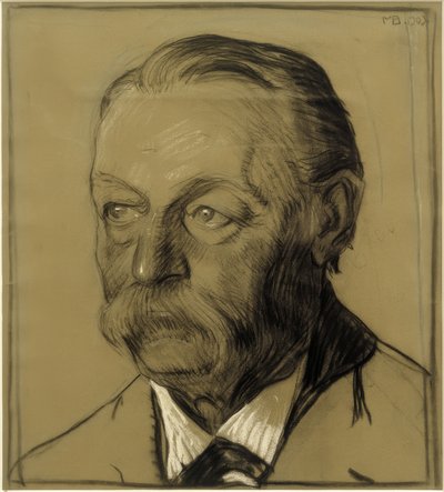 おじさんフリードリッヒ・ベックマンの肖像、左側の肖像 作： Max Beckmann
