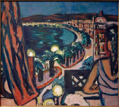 プロムナード・デ・ザングレ（夜のホテルから見たニースの街並み 作： Max Beckmann