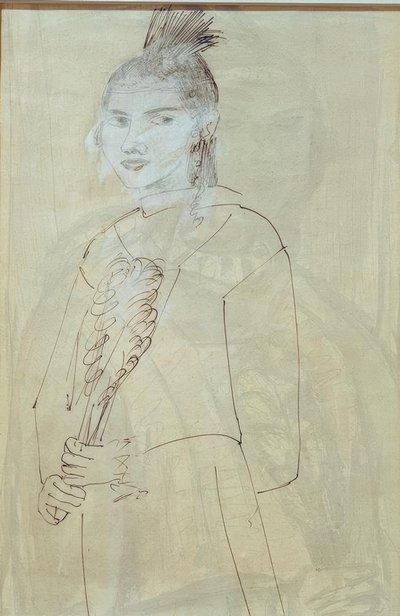 ヘッドドレスをつけたクアッピ 作： Max Beckmann