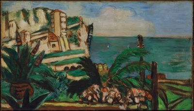 岩のあるリビエラの風景 作： Max Beckmann