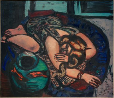 休憩中の女の子 作： Max Beckmann