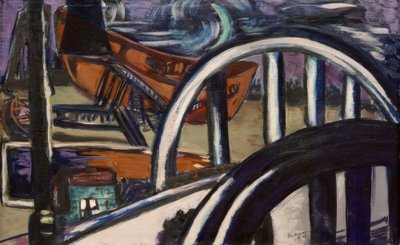 シップヤード。鉄橋 作： Max Beckmann