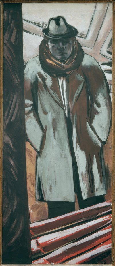 ホテルでのセルフポートレイト 作： Max Beckmann