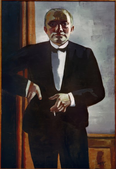 ディナージャケットを着たセルフポートレイト 作： Max Beckmann