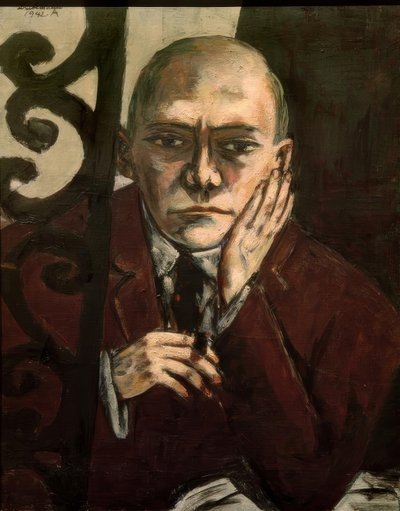 バーでのセルフポートレイト 作： Max Beckmann