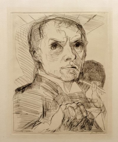 タッチペンによるセルフポートレート 作： Max Beckmann