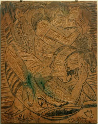 サーカス団員としてのナイラとのセルフポートレイト 作： Max Beckmann