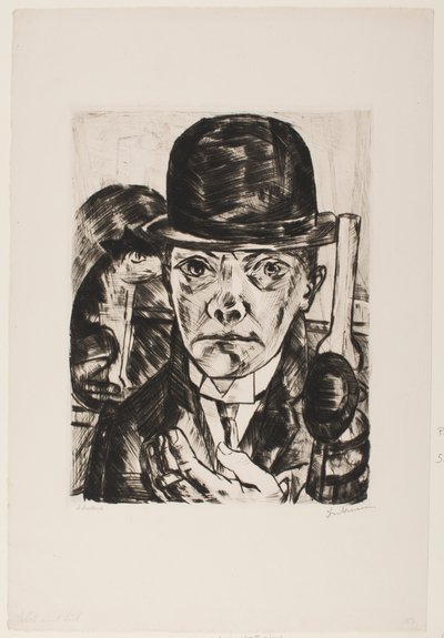 山高帽の自画像 作： Max Beckmann