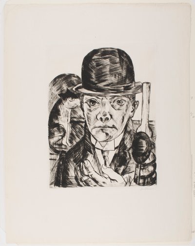 山高帽の自画像 作： Max Beckmann