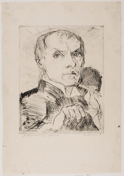 尖筆を持つ自画像、『顔』第19図版 作： マックス・ベックマン