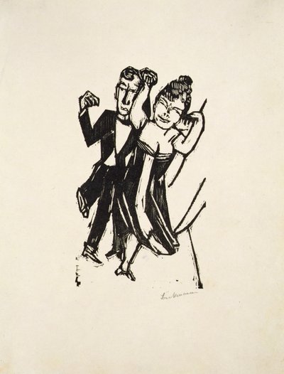 小さなダンスペア (木版画) 作： Max Beckmann