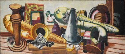 サックスのある静物 作： Max Beckmann