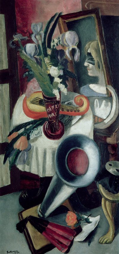Natureza morta com gramofone e íris 作： Max Beckmann