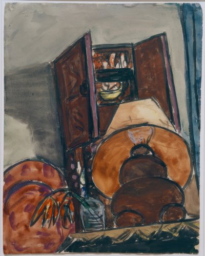 ランプのある静物画 作： Max Beckmann