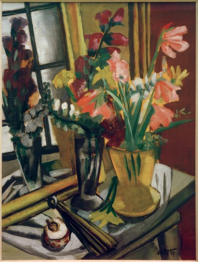 鏡のある静物画 作： Max Beckmann