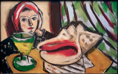 大きな貝殻のある静物 作： Max Beckmann