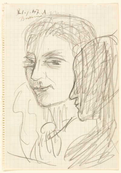 2つのヘッドの研究 作： Max Beckmann