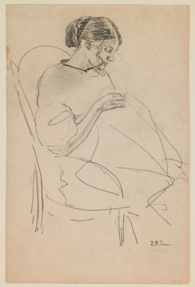 裁縫をする女性の習作 作： Max Beckmann