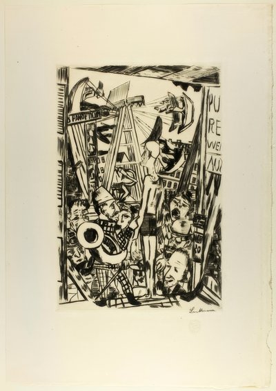 トールマン」、「Jahrmarkt」のプレート5 作： Max Beckmann