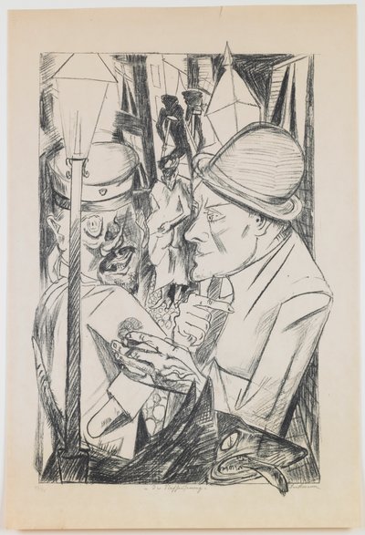 帰り道、シリーズ「地獄」のプレート2 作： Max Beckmann