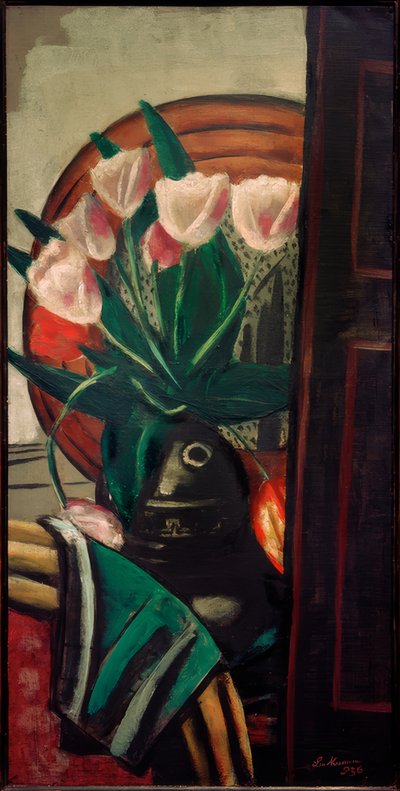 チューリップの静物画 作： Max Beckmann