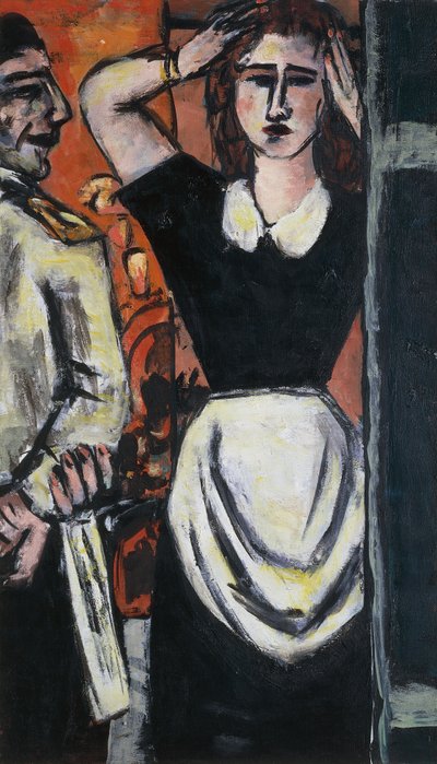 ウェイターとコートアテンダント 作： Max Beckmann