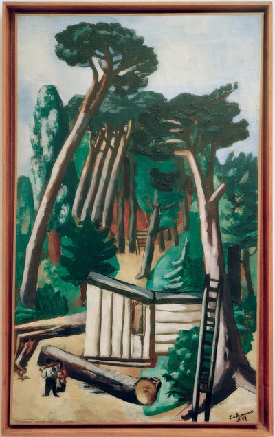木こりのいる森の風景 作： Max Beckmann