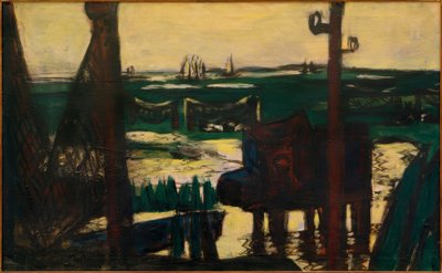 ワッデン海の緑と黒と黄色 作： Max Beckmann