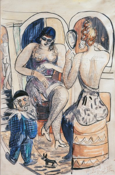 2人のダンサー（青い小人と少女 作： Max Beckmann