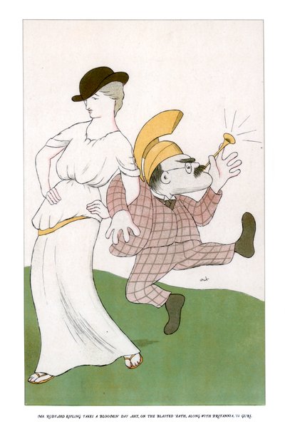 Rudyard Kipling氏は、爆破された噴水で1日を開花させます... 1904年。 作： Henry Maximilian Beerbohm