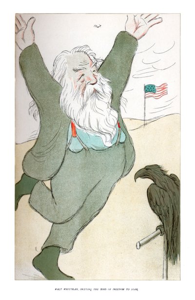 ウォルトホイットマン、自由の鳥を舞い上がるように刺激する、1904年。 作： Henry Maximilian Beerbohm