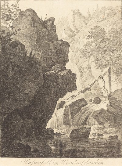 The Waterfall (ヴェルデンフェルスの滝) 作： Max Joseph Wagenbauer