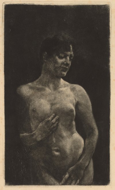 立っているヌード、1891年。 作： Max Klinger