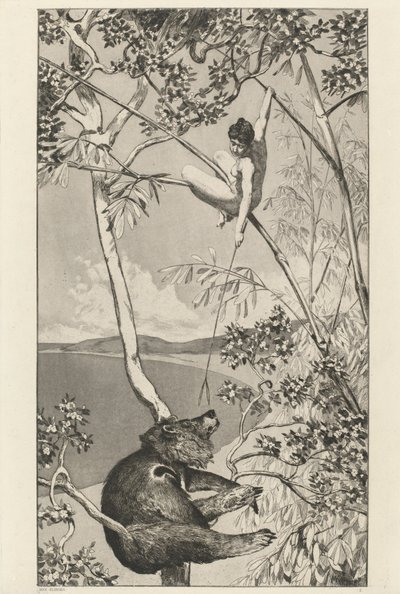 Bear and Elf Bär und Elfe: pl.1、1881年発行。 作： Max Klinger